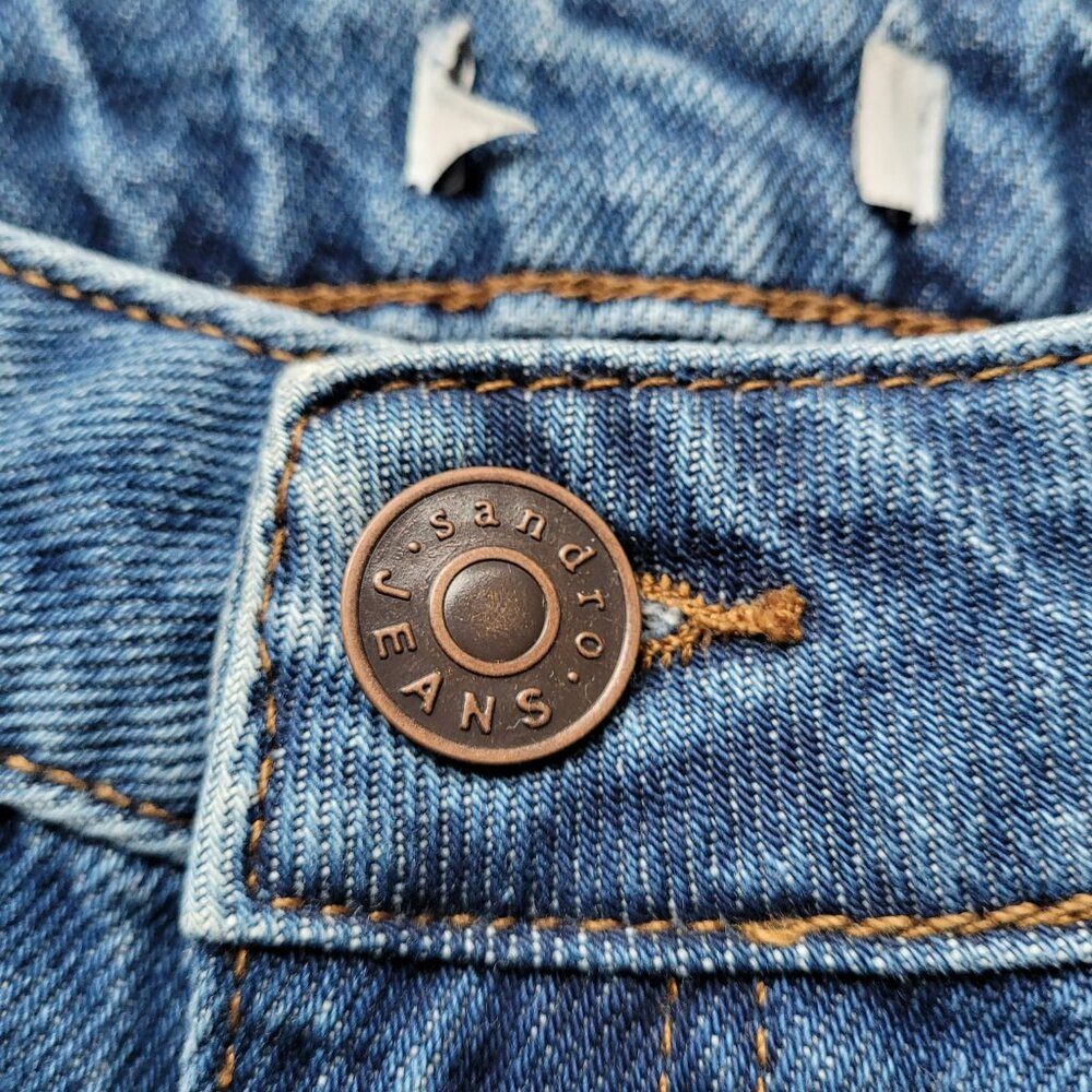 sandro High Waist Straight Leg 100% Cotton Jeans EU Size 38/US 6 - Picture 7 of 10